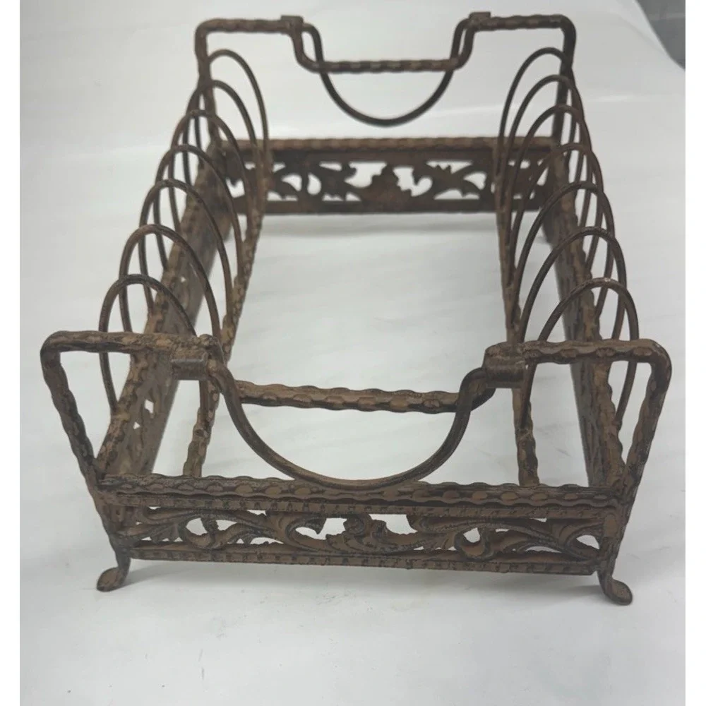 Vintage Cast Iron Plate Rack Decorative Dish Holder Cottage Core Farmhouse